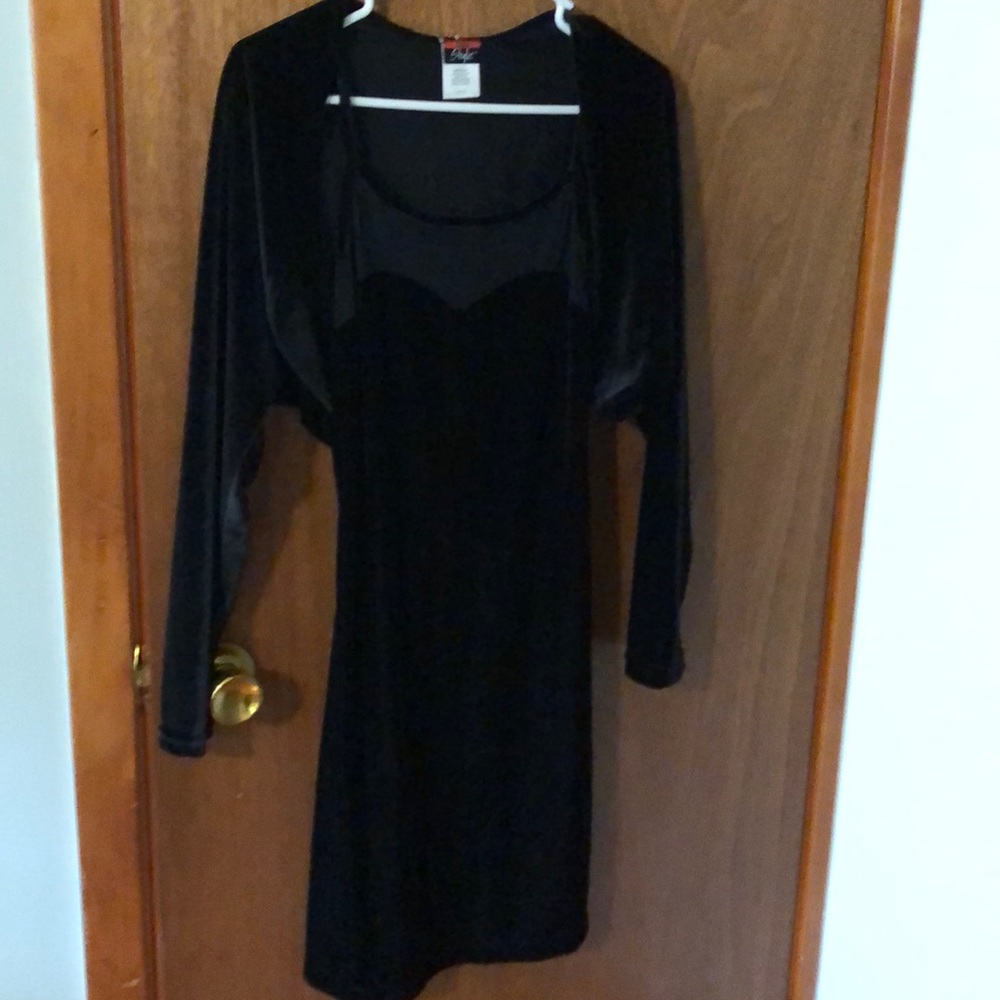 Black velvet dress